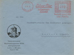 Freistempler Brauerei Lübz auf Brief